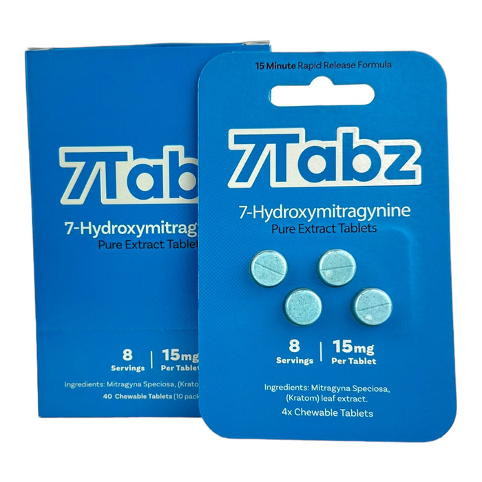 7Tabz 7-Hydroxymitragynine Kratom Extract 15mg Tablets| 4Tab | 10pc Display | 20 D/Case