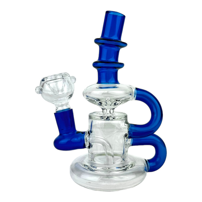 6" Recycler Half Colored Half Clear Glass Water Pipe