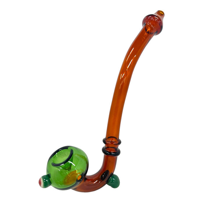 11” Colored 2 Ring Sherlock Glass Hand Pipe SRP 34