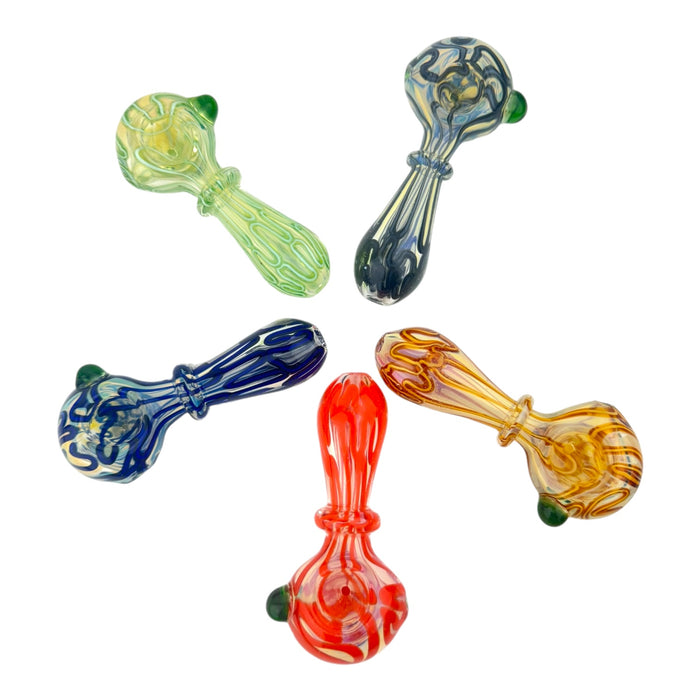 4” Fumed Wigwag Ring Bump Glass Hand Pipe