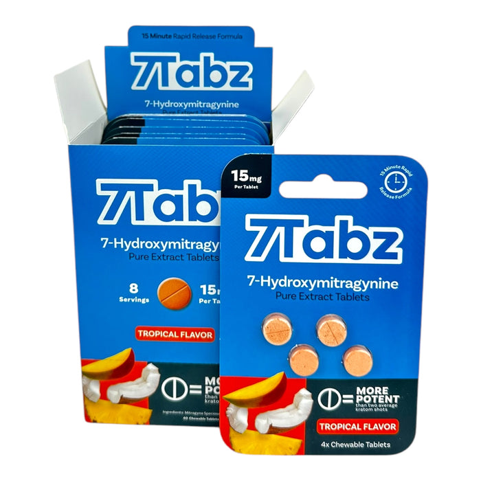 7Tabz 7-OH 15mg Tabs 4Tab-Blister Pack- 10pack Display | 20 D/Case