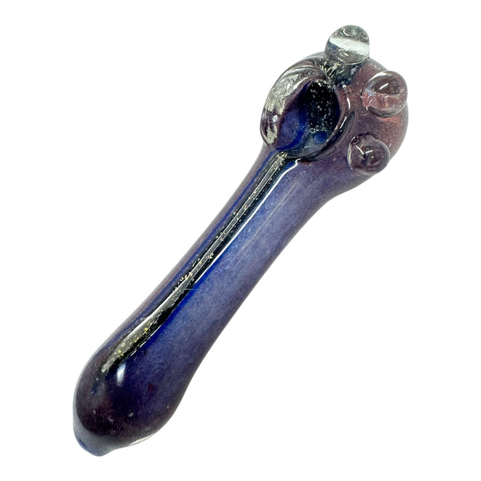 5" Colored Wigwag Dichro Stripe Glass Hand Pipe