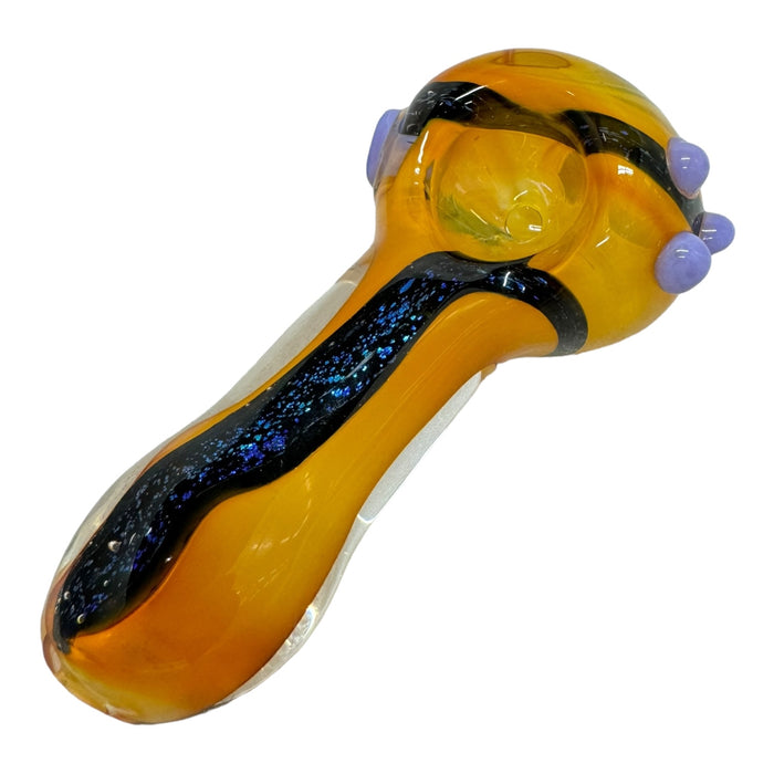 5" Orange Dichro 3 Bump Glass Hand Pipe