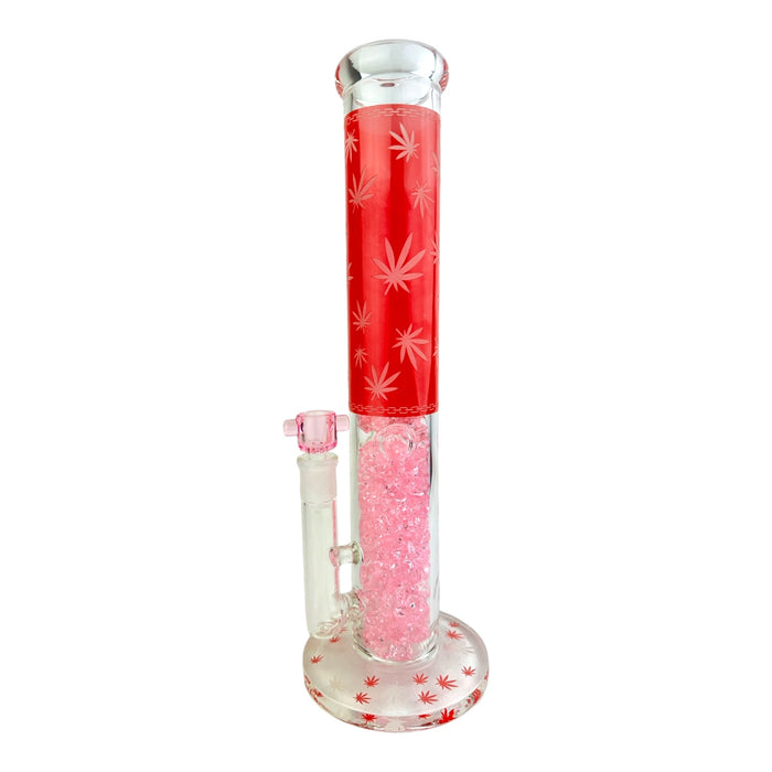 14" Flower Leaf Crystal Glass Water Pipe