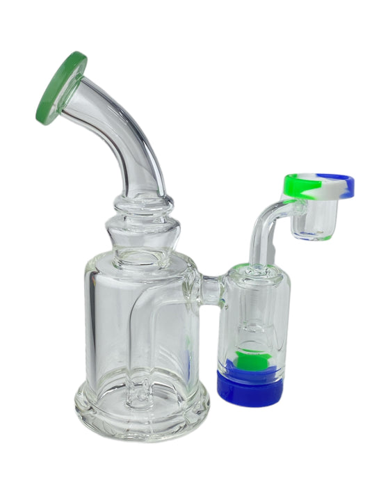 7" Bent Neck Dab Rig w/ Silicone Reclaimer Catcher Jar