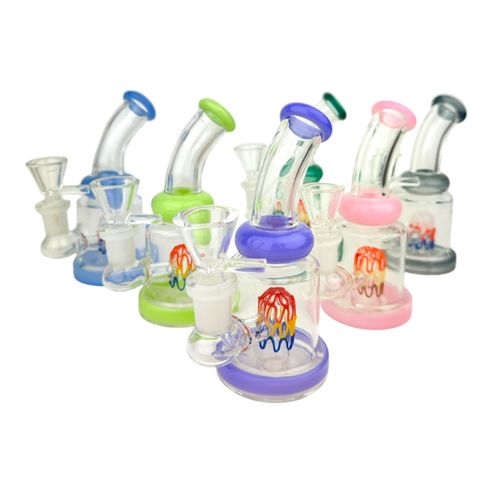 5.5" Bent Neck Glass Water Pipe "WP1214" (Assorted Colors)