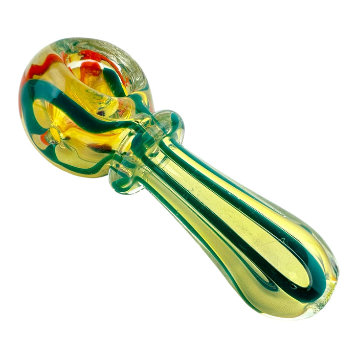 3.5” Fumed Wigwag Ring Glass Hand Pipe