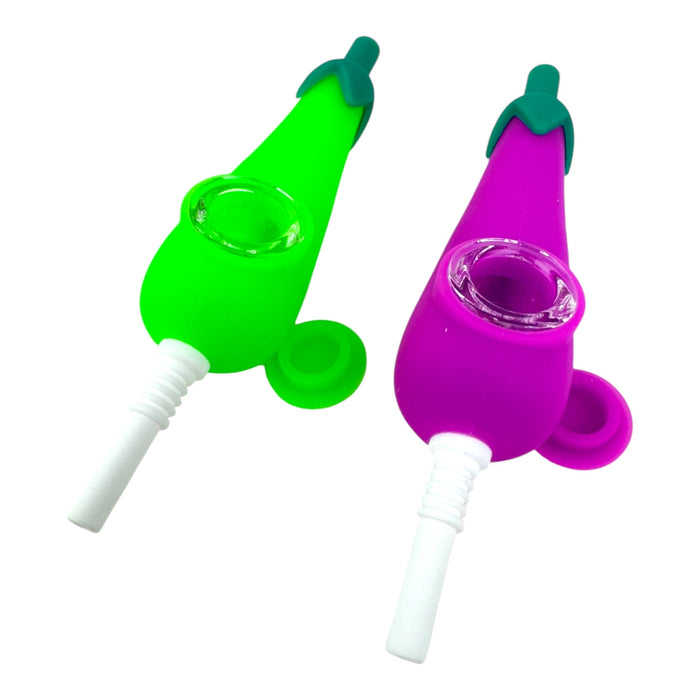 4" Egg Plant Silicone Nectar Collector Hand Pipe "SNC - 40"