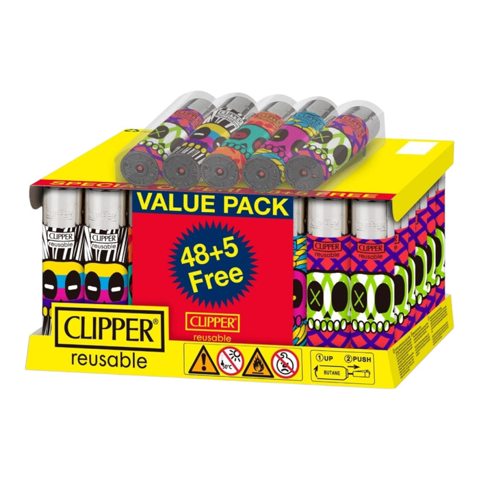 Clipper Classic Large Printed Lighter Pack of "48+5" Assorted Designs