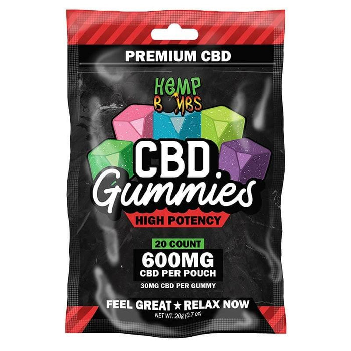 Hemp Bombs - CBD High Potency Gummies 20-count (30mg Per Gummy) Single Pack 600mg  Per Pack..(6 ...