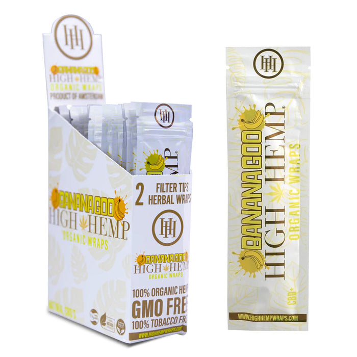 High Hemp Organic Wraps w/ Filter Tips (2 per pack / 25 packs Display)