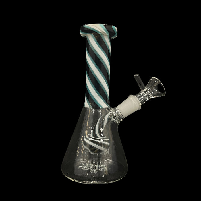 6" Swirl Beaker 4 Tree Perk Water Pipe