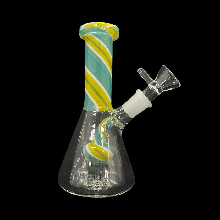 6" Swirl Beaker 4 Tree Perk Water Pipe