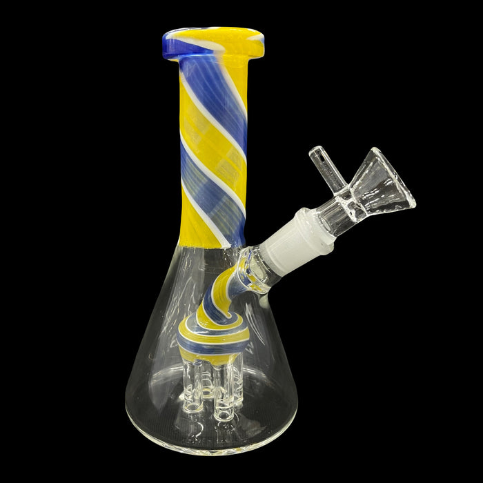 6" Swirl Beaker 4 Tree Perk Water Pipe