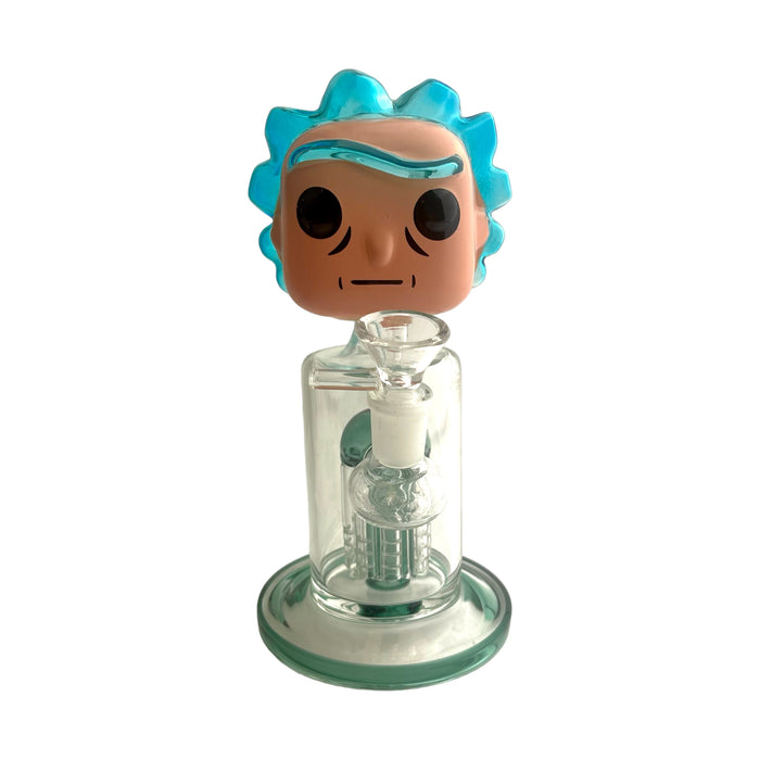 8"  Character Head Percolator Glass Water Pipe