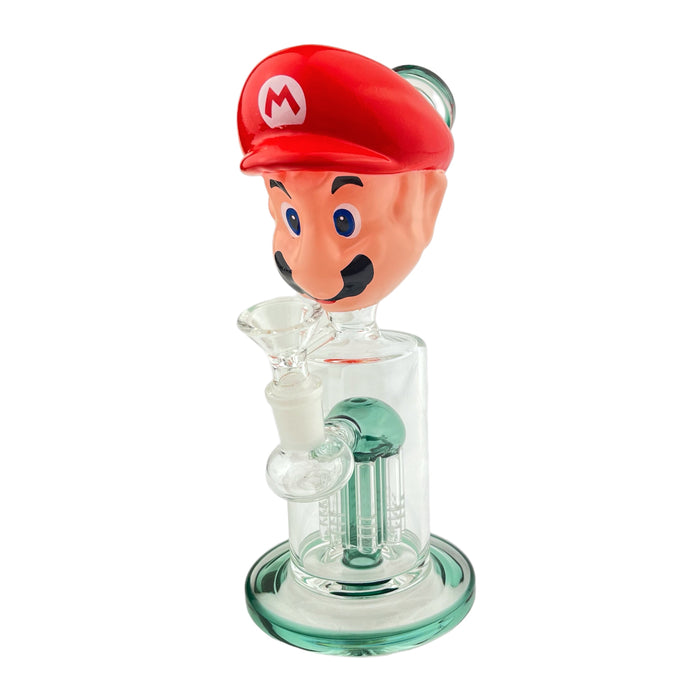 8"  Character Head Percolator Glass Water Pipe