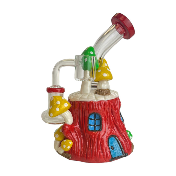 7" Clay Mushroom Glass Water Pipe "WHP-19"