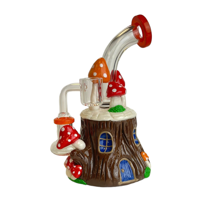 7" Clay Mushroom Glass Water Pipe "WHP-19"