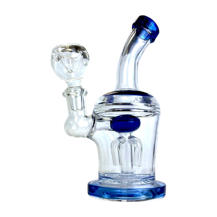 6.5" Bent Neck w/ Perc Glass Water Pipe