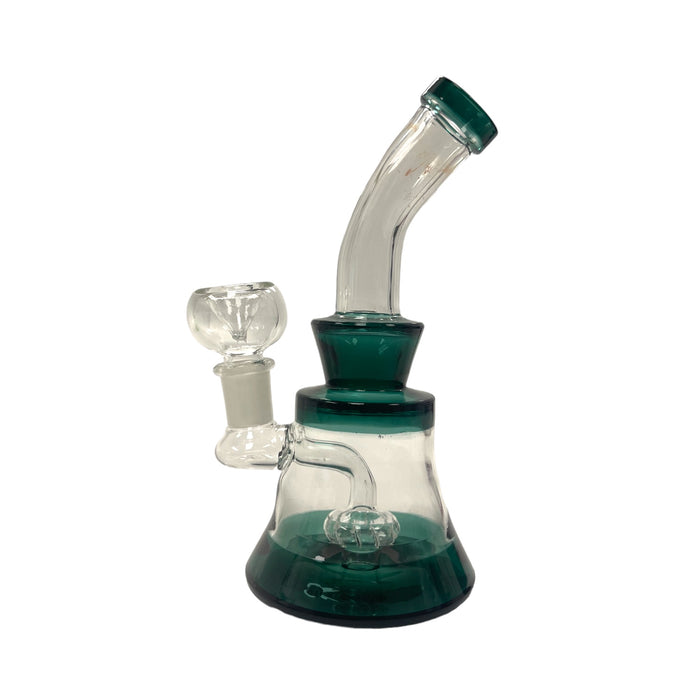 6.5" Bent Neck w/ Shower Perc Glass Water Pipe