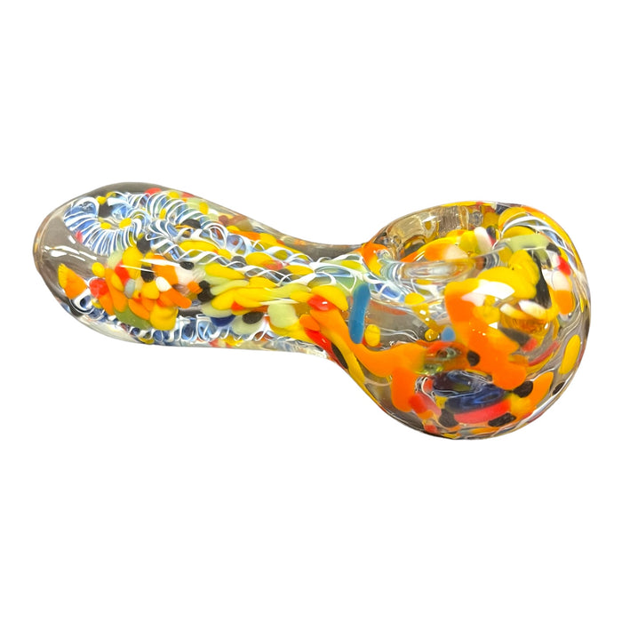 5" Mixed Frit Bowl Hand Pipe - (Assorted Colors)