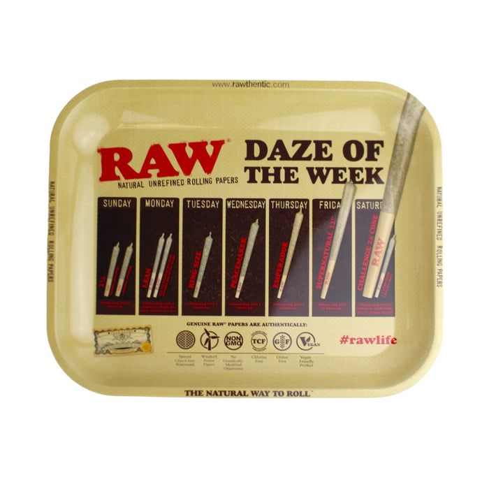 Raw Metal Rolling Tray "Daze of The Week"