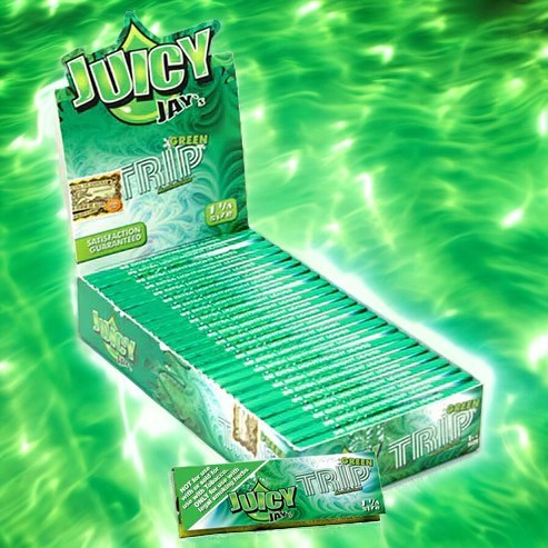 Juicy Jay's 1 1/4" Size Rolling Paper Green Trip Flavor