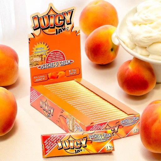 Juicy Jay's 1 1/4" Size Rolling Paper Peaches & Cream Flavor