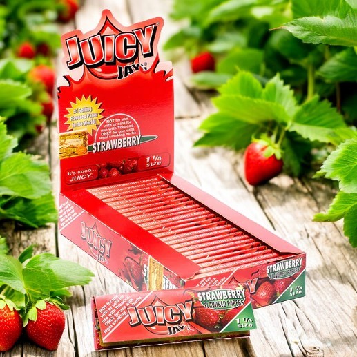 Juicy Jay's 1 1/4" Size Rolling Paper Strawberry Flavor