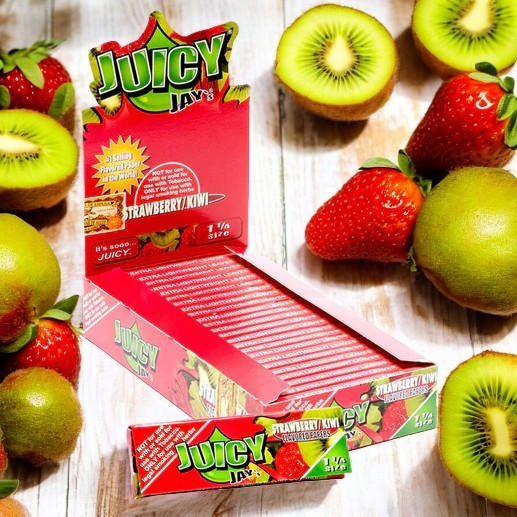 Juicy Jay's 1 1/4" Size Rolling Paper Strawberry Kiwi Flavor