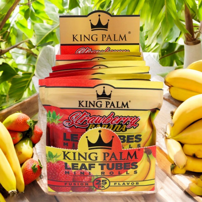 King Palm  - Strawberry Banana - 25 Minis - 1g - 8pk Display