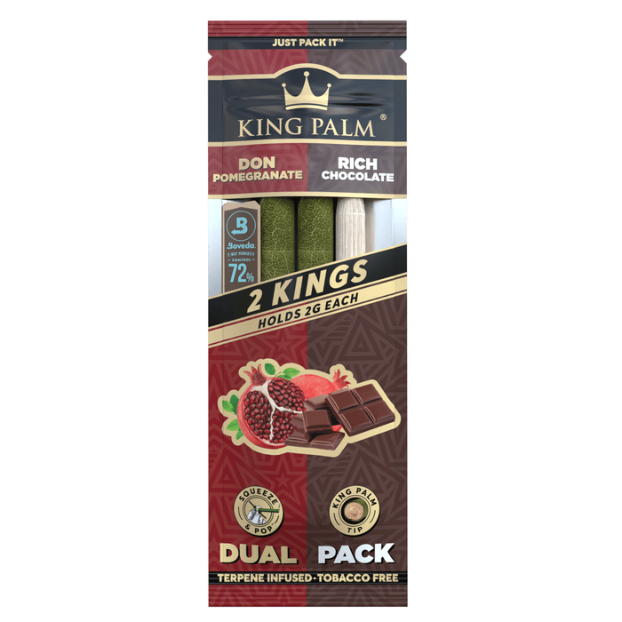 King Palm Dual Pack 2 King Size 2g Rolls (20 Pack Display)