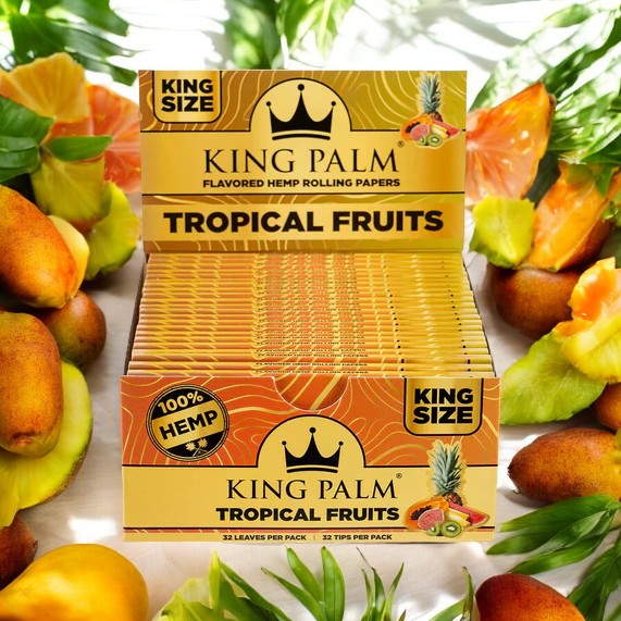 King Palm Tropical Fruits King Size Hemp Rolling Paper (22 Packs/Display)