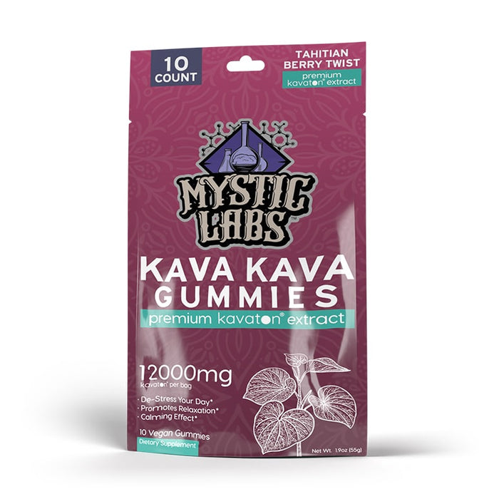 Mystic Labs Kava Kava Gummies 12000mg / 10 Count Bag