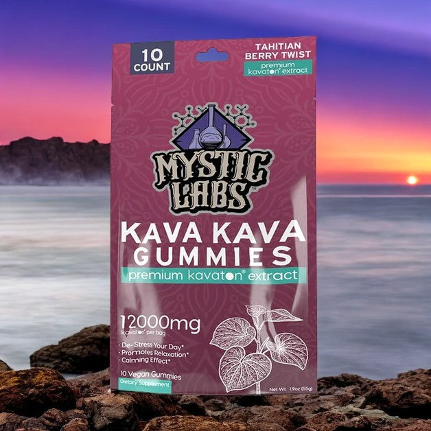 Mystic Labs Kava Kava Gummies 12000mg / 10 Count Bag