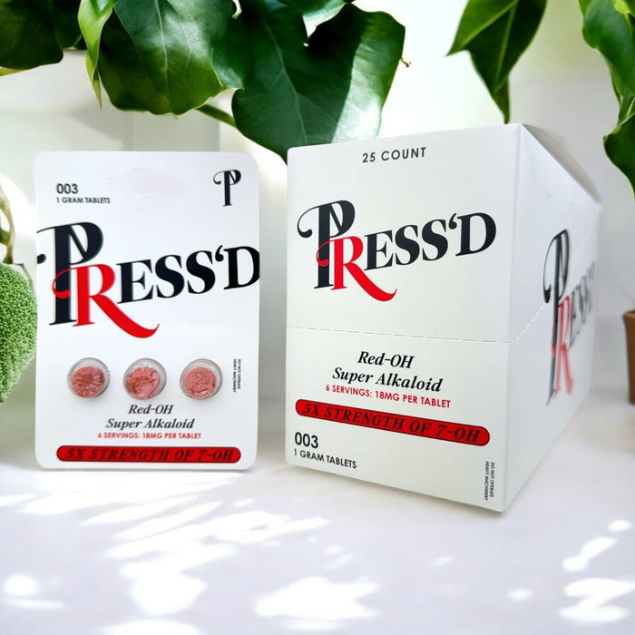 PRESS'D Red 5X Strength of 7-OH & Red OH 18mg Tablets| 3Tab | 25pc Display | 18D/Case