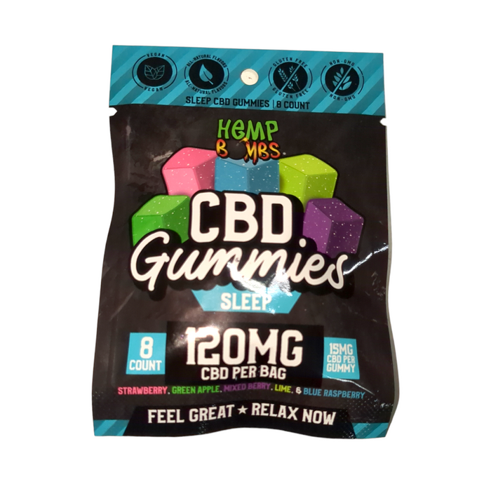 Hemp Bombs - CBD Gummies 8-count (15mg Per Capsules) Single Pack 120mg Per Pack