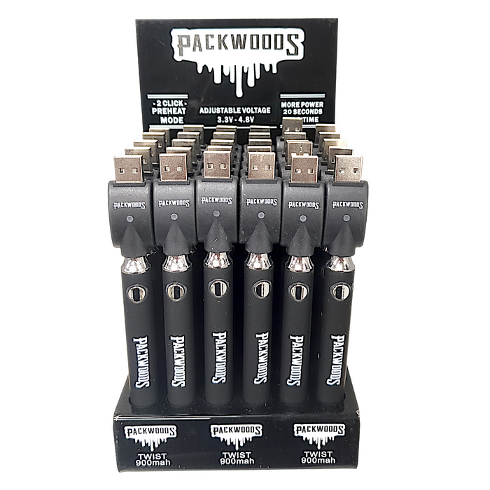 Packwoods Twist Battery 900mah Display - 30 Count 12dis/cs