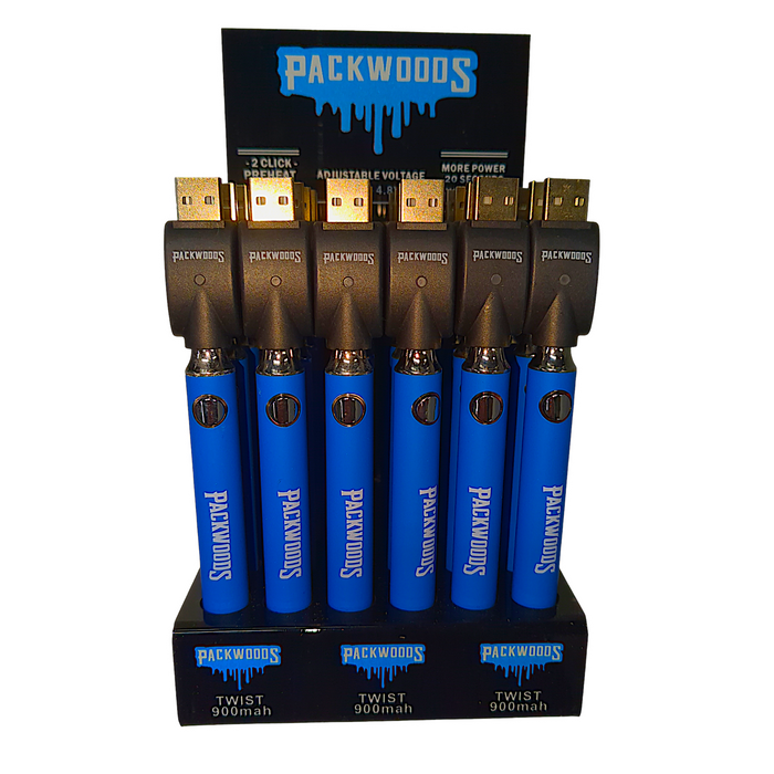 Packwoods Twist Battery 900mah Display - 30 Count 12dis/cs