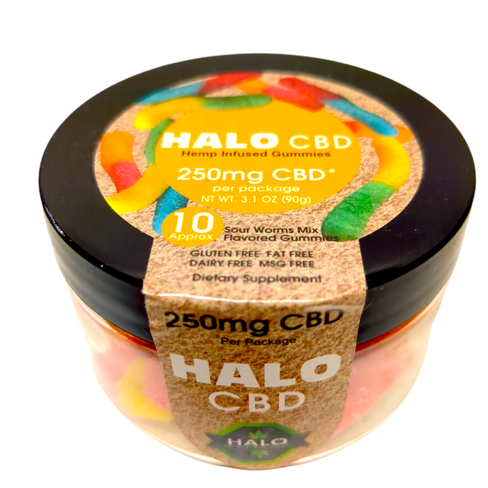 Halo CBD Hemp Infused Gummy Jar 250MG