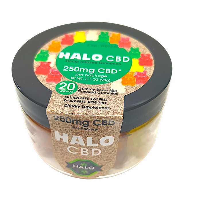 Halo CBD Hemp Infused Gummy Jar 250MG