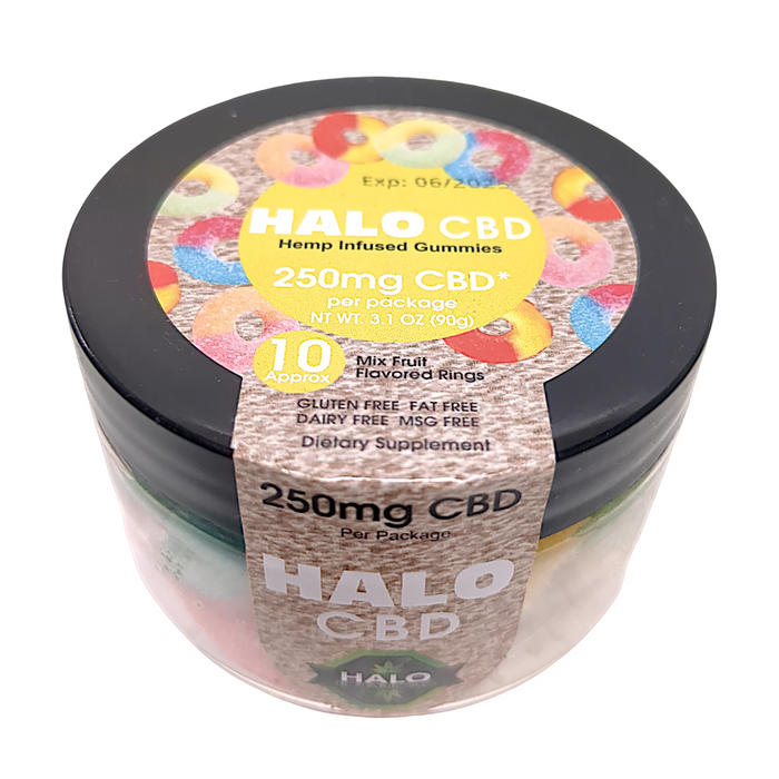 Halo CBD Hemp Infused Gummy Jar 250MG