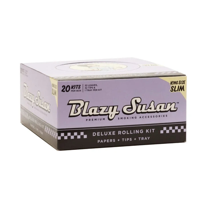 Deluxe Rolling Kit Full Box King Size Slim Rolling Papers + Tips + Tray (20ct)