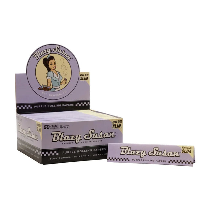 Blazy Susan King Size Slim Rolling Papers 50 Packs/ Display