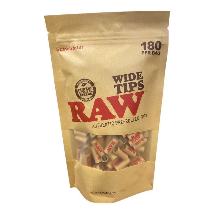 Raw Authentic Pre-Rolled Tips - 180 Per Bag | 20 bag/cs