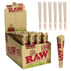 Raw Organic Hemp 1 1/4" Size Pre-Rolled Cone (6 Cones per Pack - 32 Packs/Display)