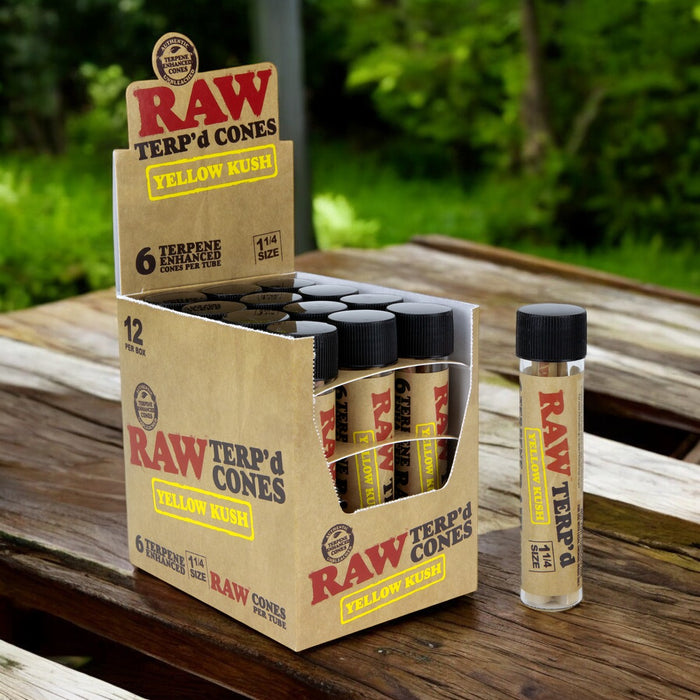 Raw Terp'd Cones 1 1/4" Size (6 per Tube/ 12 Per Box)