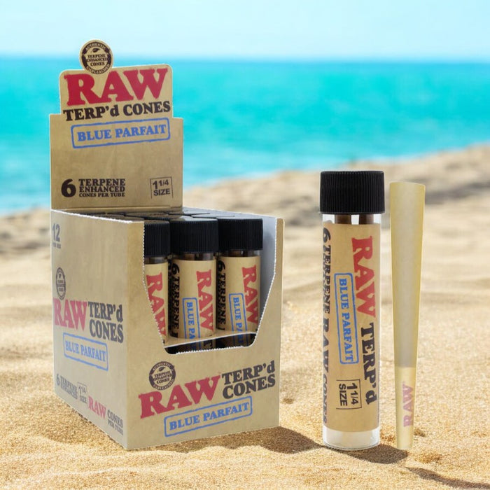 Raw Terp'd Cones 1 1/4" Size (6 per Tube/ 12 Per Box)