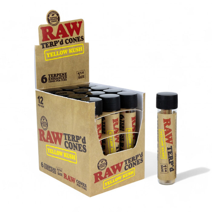 Raw Terp'd Cones 1 1/4" Size (6 per Tube/ 12 Per Box)