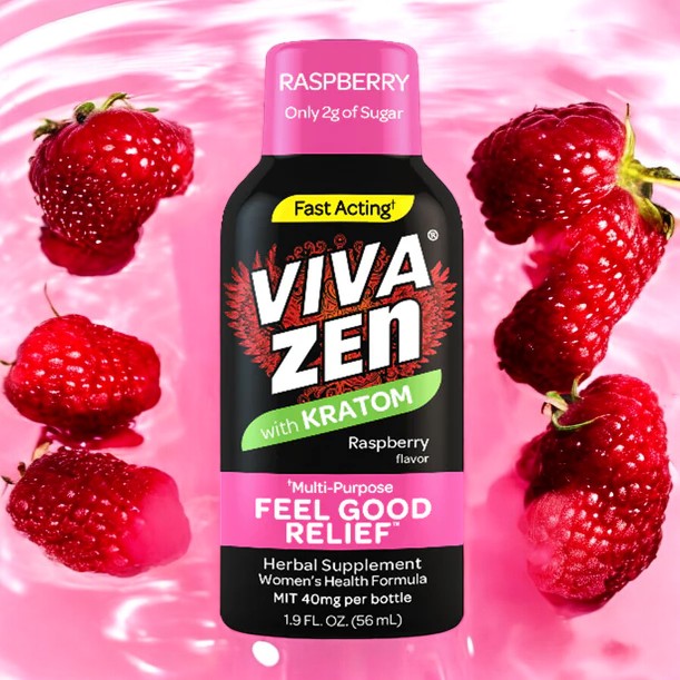 Viva Zen Kratom Women's Health Raspberry Flavor Extract Shot (MIT 40mg)(12disp/box)